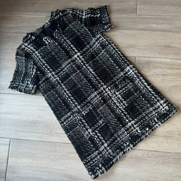 Very J Black & White Tweed Shift Dress – Women’s Medium – Chic Fall Workwear - Picture 2 of 8